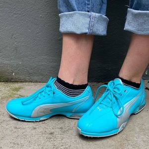 Blue Puma Spike Running Shoes